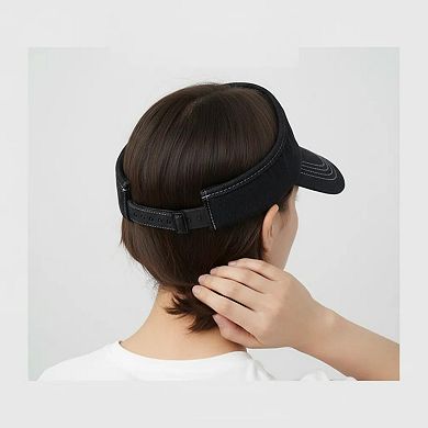 Women's Denim Visor Hat with Curved Brim Adjustable Back Bow Accent Casual Headwear