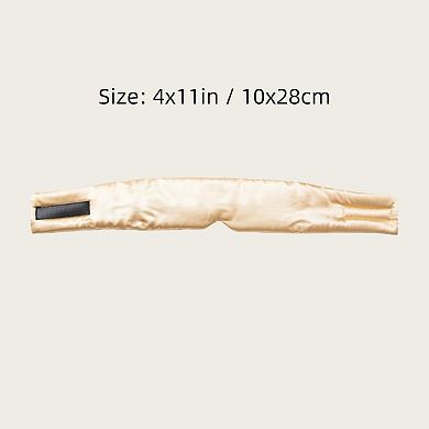 Women's Satin Sleep Eye Mask with Contoured Fit Soft Padding and Adjustable Hook-and-Loop Closure