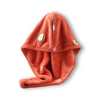 Soft Cute Hair Drying Towel Cap with Secure Button Loop for Fast Absorbent