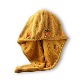 Soft Cute Hair Drying Towel Cap with Secure Button Loop for Fast Absorbent