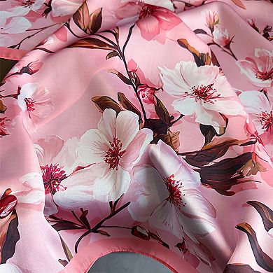 Women's Satin Floral Print Square Scarf Soft Lightweight Fashion Accessory