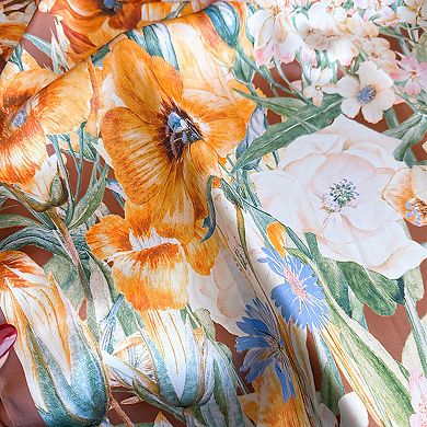 Women's Satin Floral Print Square Scarf Fashion Accessory