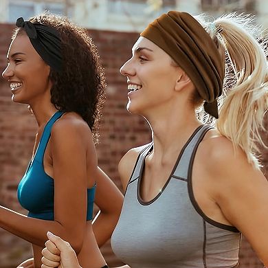 Women's Fashion Bow Headbands Solid Color Moisture-Wicking Quick-Dry Elastic Sweat Hairbands