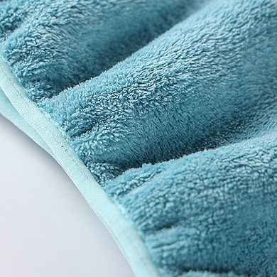 Soft Double Layer Hair Drying Cap with Secure Button Loop Closure