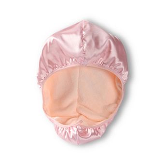 Soft Double Layer Hair Drying Cap with Secure Button Loop Closure