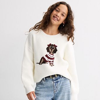 Girls 6-20 SO® Graphic Crewneck Sweater in Regular & Plus Size