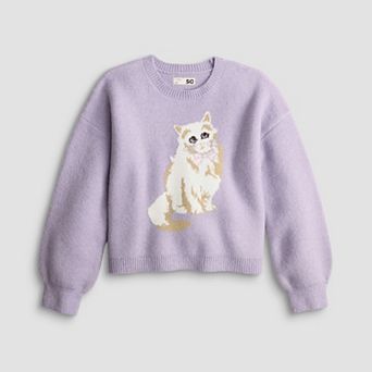 Girls 6-20 SO® Graphic Crewneck Sweater in Regular & Plus Size