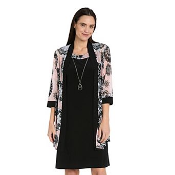 Petite R&M Richards 2 pc Printed Mesh Jacket Dress