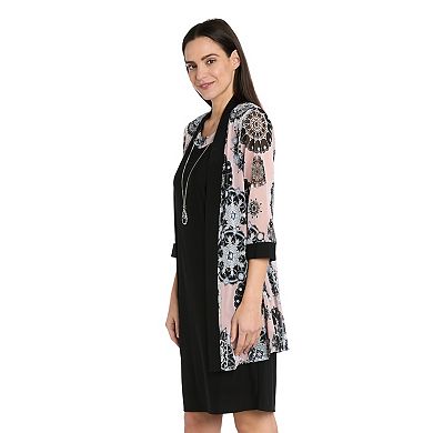 Women's R&M Richards 2-Piece Printed Mesh Jacket Dress