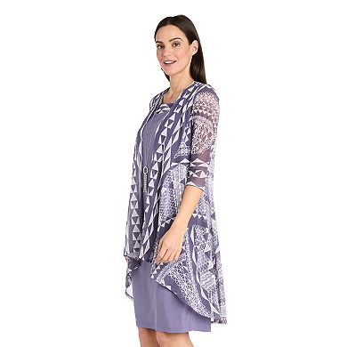 Petite R&M Richards 2-Piece Printed Flyaway Jacket Dress