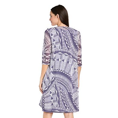 Petite R&M Richards 2-Piece Printed Flyaway Jacket Dress