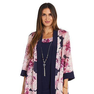 Petite R&M Richards 2-Piece Floral Chiffon Jacket Dress