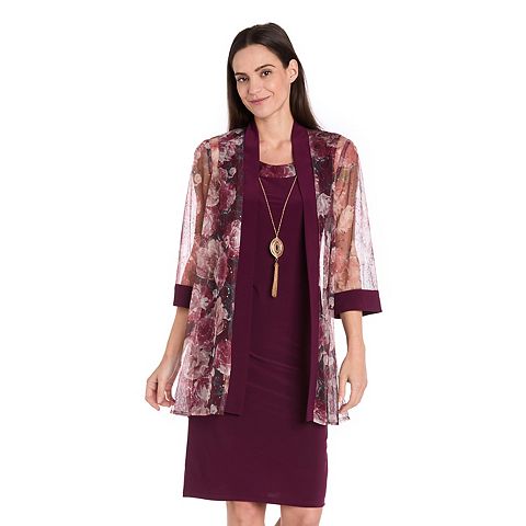 Женские платья R&M Petite R&M Richards 2 pc Mesh Jacket Dress