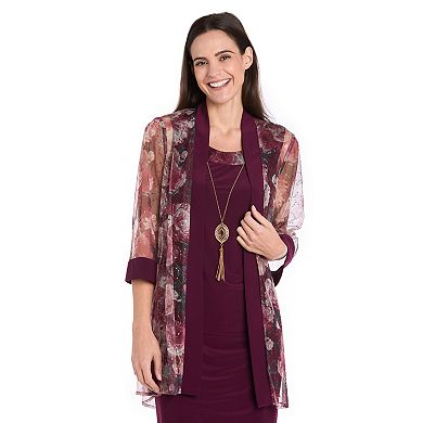 Petite R&M Richards 2-Piece Mesh Jacket Dress