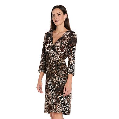 Petite R&M Richards V-Neck Animal Printed Dress