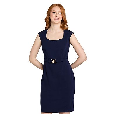 Petite R&M Richards Short Belted Sheath Dress