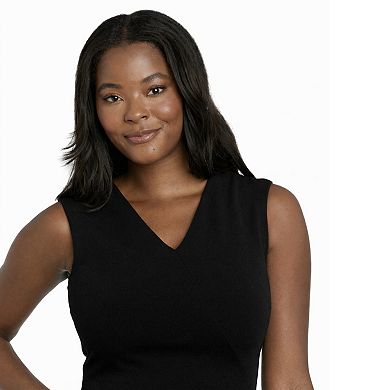 Petite R&M Richards V-Neck Fit & Flare Midi Dress