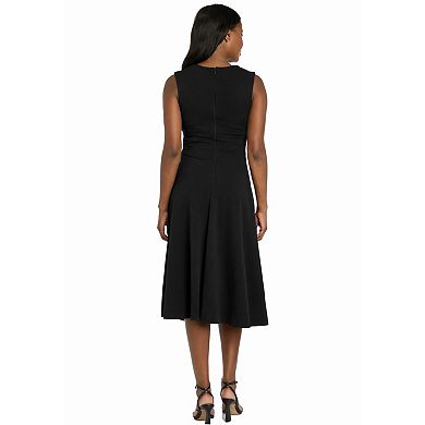 Petite R&M Richards V-Neck Fit & Flare Midi Dress