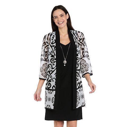Женские платья R&M Petite R&M Richards 2 pc Puff Mesh Jacket Dress