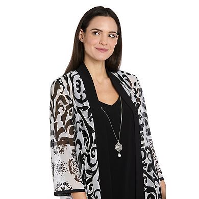 Petite R&M Richards 2-Piece Puff Mesh Jacket Dress