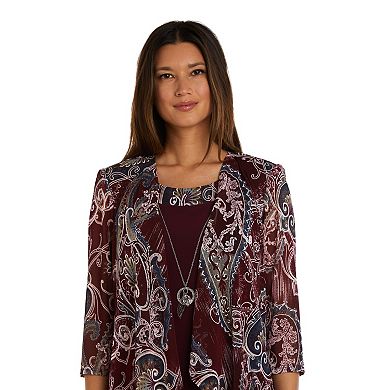 Petite R&M Richards Puff Print Jacket Dress