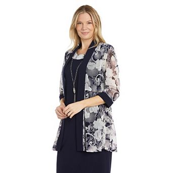 Petite R&M Richards 2 pc Printed Jacket Dress