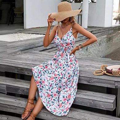 Women's Maxi Dress Floral Casual Boho Beach Flowy Sundress