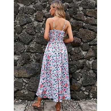 Women's Maxi Dress Floral Casual Boho Beach Flowy Sundress