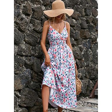 Women's Maxi Dress Floral Casual Boho Beach Flowy Sundress