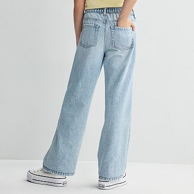 Girls 7-20 SO® Mid Rise Pull-On Baggy Jeans in Regular & Plus Size