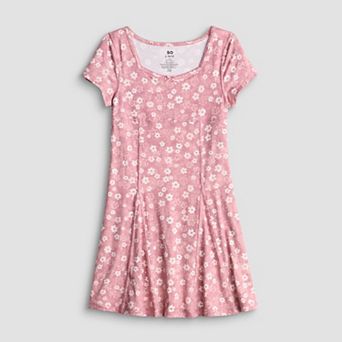Girls 6-14 SO® Adaptive Short Sleeve Seamed Dress
