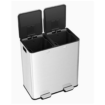 2 X 8 Gallon Step Trash Can,2 x 30l Double Kitchen Trash Can with Soft-Close Lid