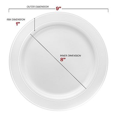 9" Edge Rim Plastic Buffet Plates - 120 pcs