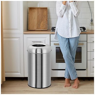 18.5 Gallon Heavy-Duty Kitchen Trash Can, Brushed Stainless Steel Waste Bin