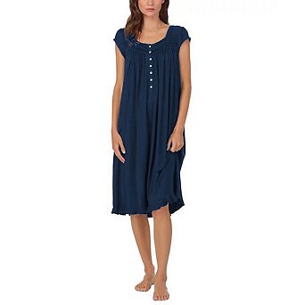 Women Nightgowns Short Sleeve Sleepshirt Button Sleep Dress