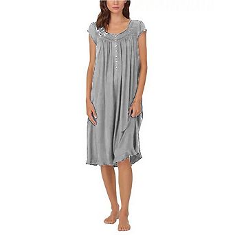 Women Nightgowns Short Sleeve Sleepshirt Button Sleep Dress