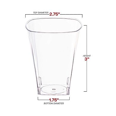 8 oz Clear Square Plastic Cups - 336 pcs
