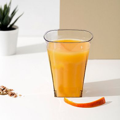 8 oz Clear Square Plastic Cups - 336 pcs