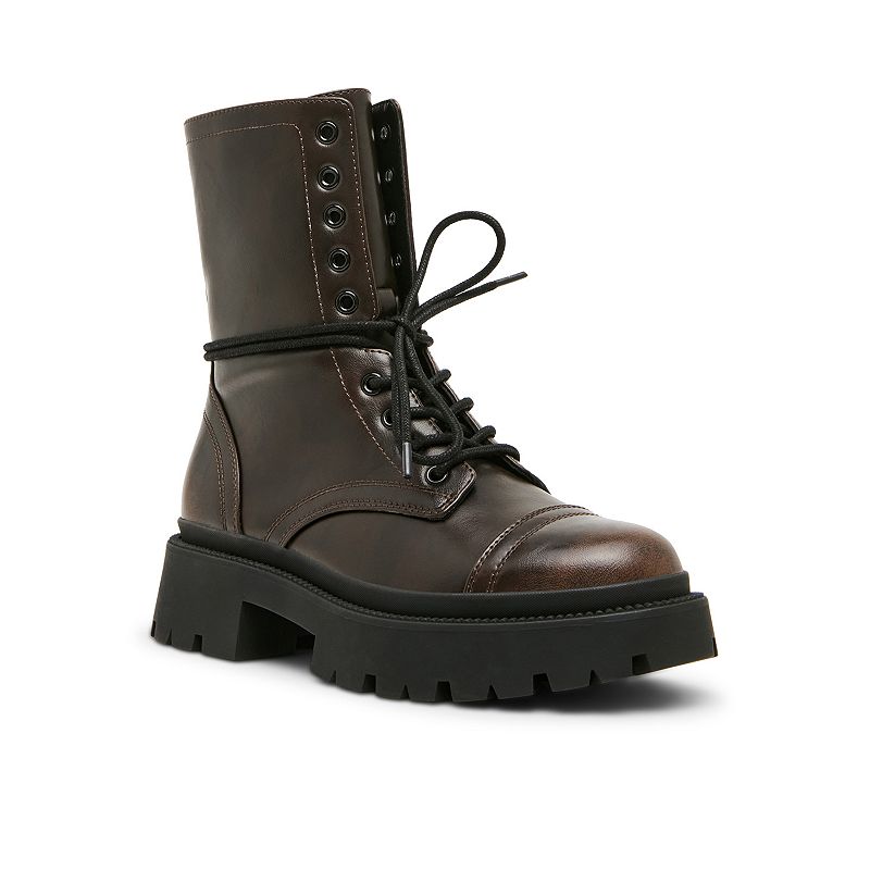 madden girl Ariella Women's Lace-Up Combat Boots,