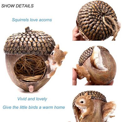 Hand-Painted Acorn Bird House