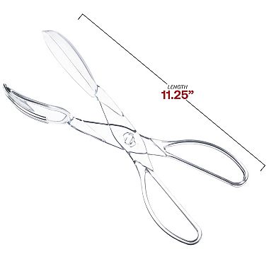 Disposable Plastic Serving Salad Scissor Tongs - 48 pcs