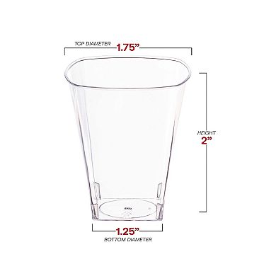2 oz Clear Square Plastic Shot Glasses - 960 pcs