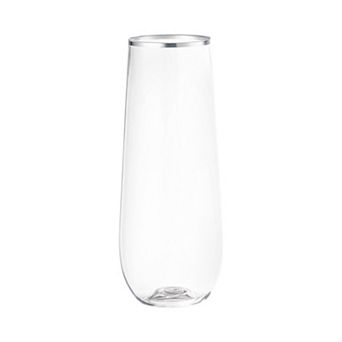 9 oz Elegant Stemless Plastic Wine Glasses - 64 pc