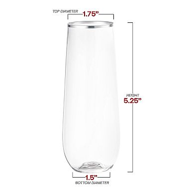 9 oz Elegant Stemless Plastic Wine Glasses - 64 pcs