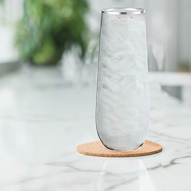 9 oz Elegant Stemless Plastic Wine Glasses - 64 pcs