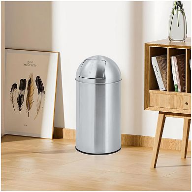 18 gal/70 L Round Commercial Waste Can with Removable Swing-Top Lid Heavy Duty Waste Bin