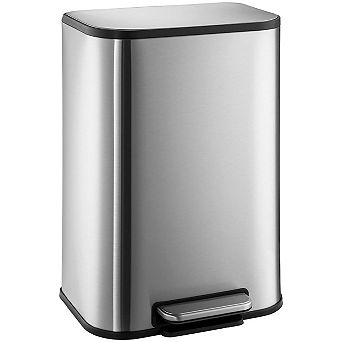 3.2 Gallon Kitchen Trash Can with Soft Close Lid, Stainless Steel 12L Garbage Can