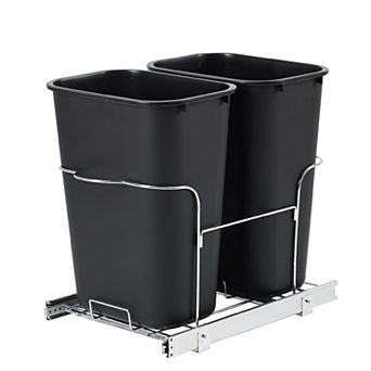 2x35-qt Double Bin Pullout Trash Can for Under Kitchen Cabinet, Space-Saving Garbage Recycling Bin