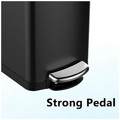 30 L Kitchen Step Trash Can, 8 Gallon Narrow Stainless Steel Waste Bin with Soft-Close Lid