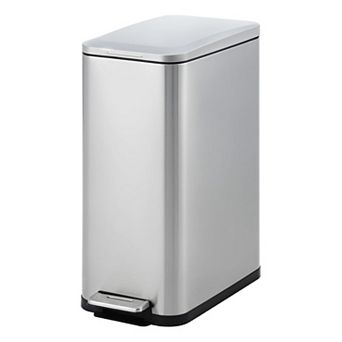 13 Gallon Tall Kitchen Trash Can, Hands-Free Stainless Steel Garbage Can with Soft-Close Lid